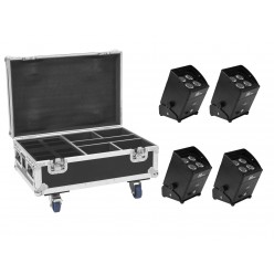 EUROLITE Set 4x AKKU IP UP-4 Plus HCL Spot WDMX + Case with charging funktion